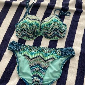 EUC Profile Blush by Gottex “Aztec” Print Convertible Bikini